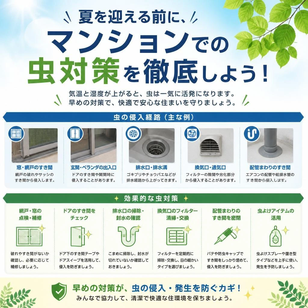 夏を迎える前に、マンションでの虫対策を徹底しよう！ | ハウスドゥ豊中上野店