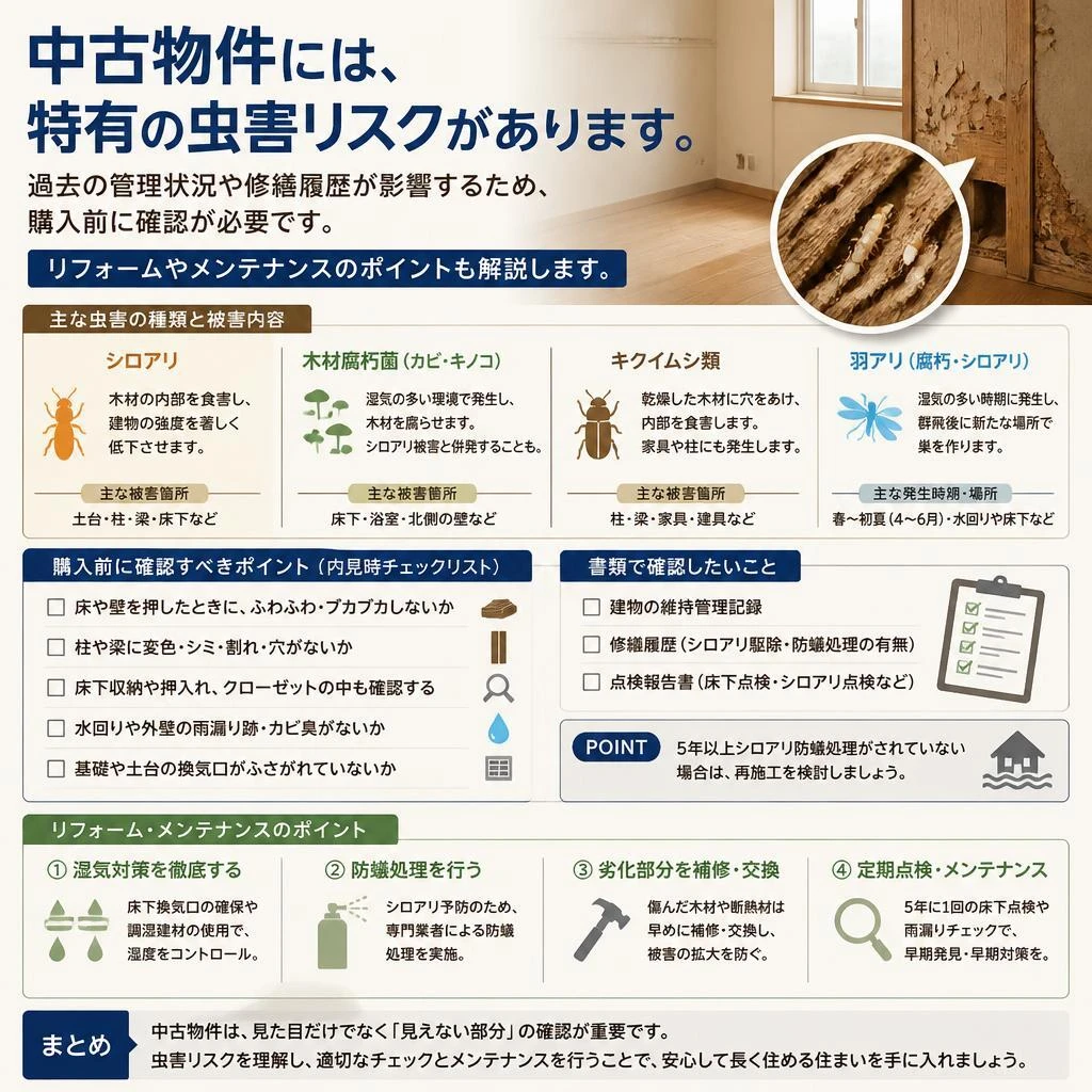 中古物件特有の虫害リスク