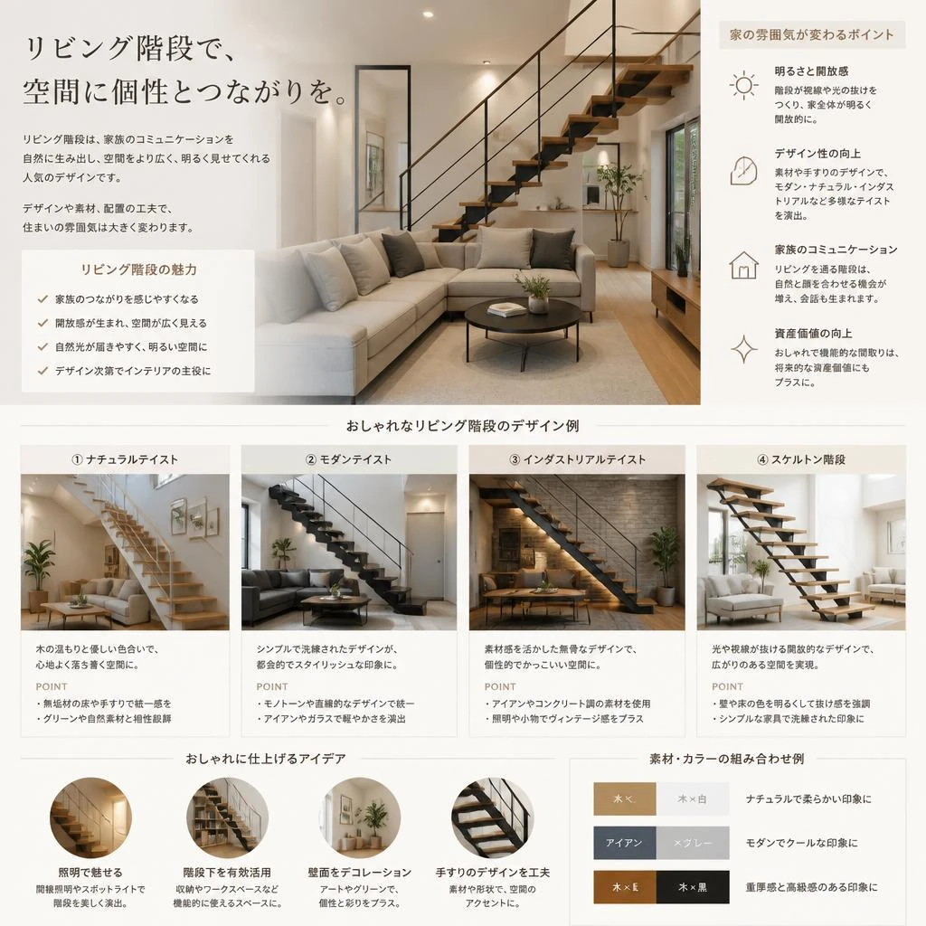 リビング階段の魅力的なデザイン