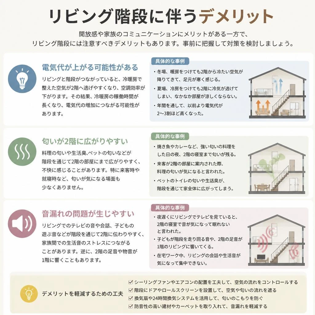 リビング階段のデメリット