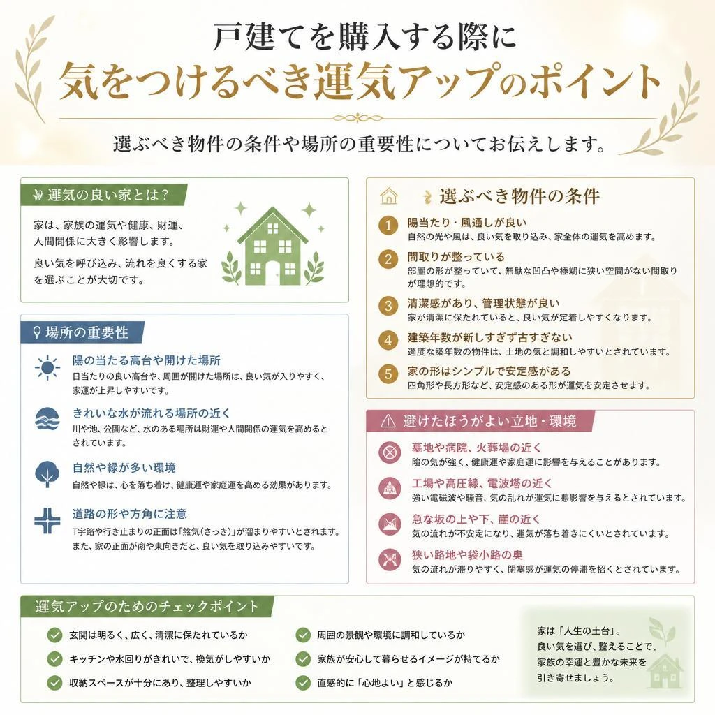 3. 戸建て購入における運気アップのポイント